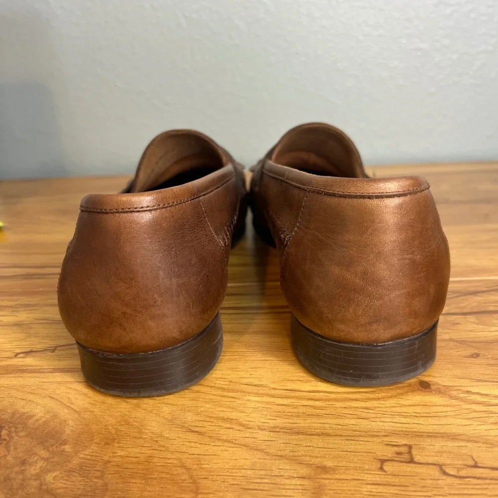 Giorgio Brutin Tassel Kiltie Woven Loafers Mens Size 11 Leather Aruba Brown
